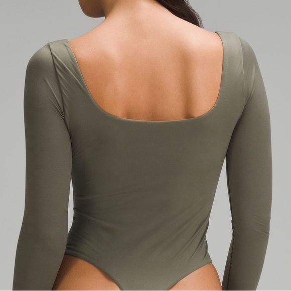 Lululemon Wundermost Ultra-Soft Nulu Square Neck Long Sleeve Bodysuit NWT. Sz L - Picture 3 of 10